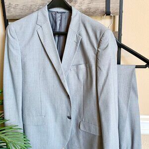 Ben Sherman Men's  2 Button Jacket 2 Piece Gray Suit Sz R48 / W43